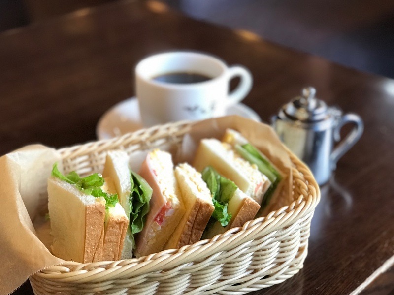 犬山カフェでモーニング　せんら珈琲　サンドイッチ