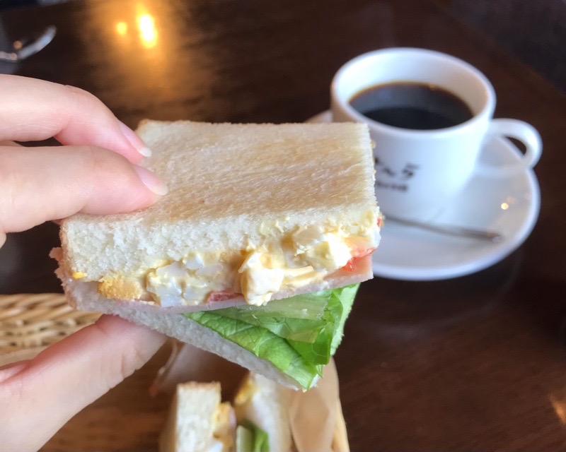 犬山カフェでモーニング　せんら珈琲　サンドイッチ
