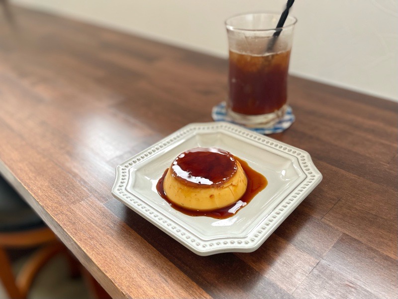 犬山カフェ　ハチロクコーヒーのプリン