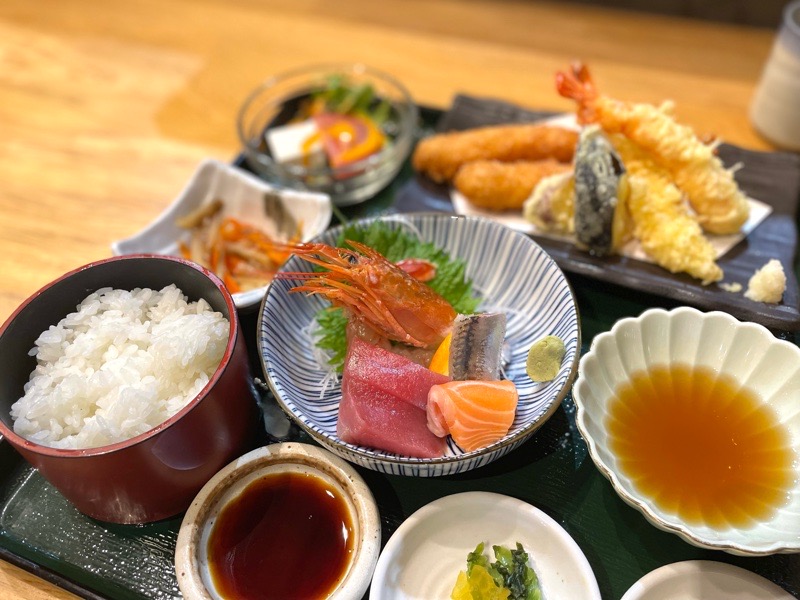 犬山ランチ　刺身天ぷら割烹かんの　海老えび御膳