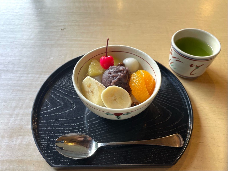 犬山城下町　甘味処　茶処玉冨久のあんみつ豆