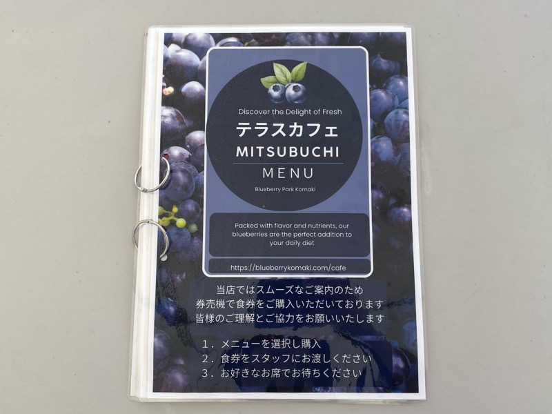 ブルーベリーパーク小牧のテラスカフェMitsubuchiのメニュー