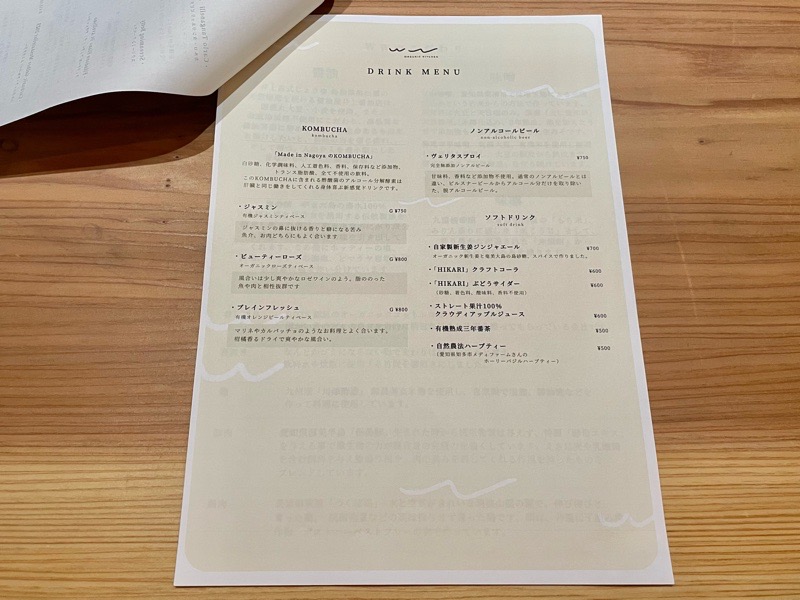 犬山城下町　WWのメニュー