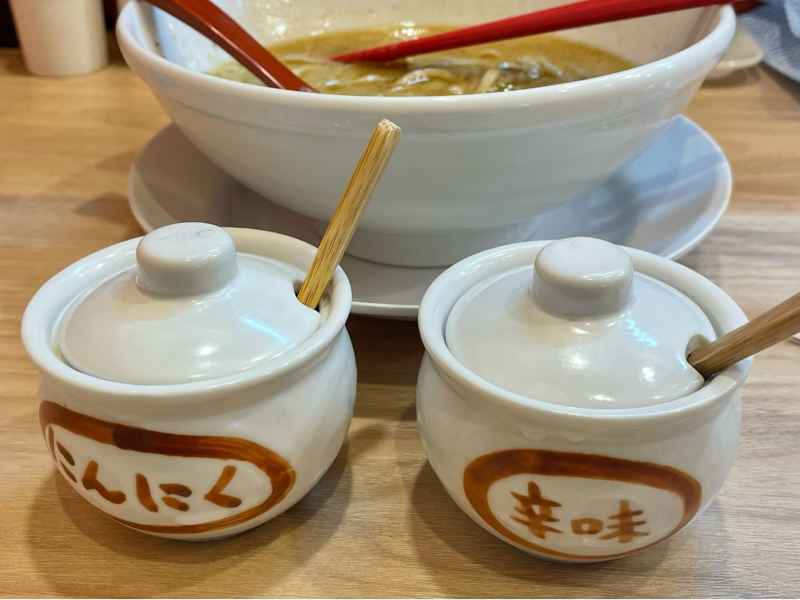 鶏そばから揚げ らーめんえびす江南店　辛味噌　にんにく