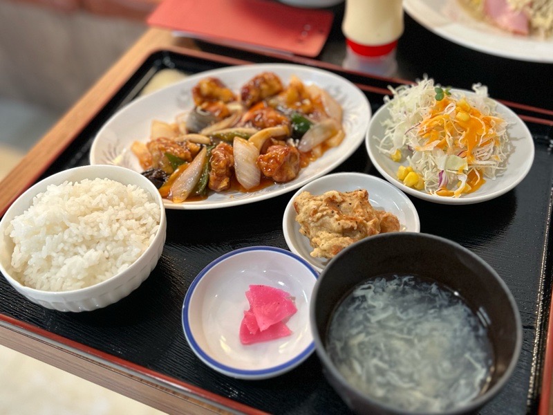 犬山ランチ　台湾料理安福　メニュー　ランチセットの酢豚