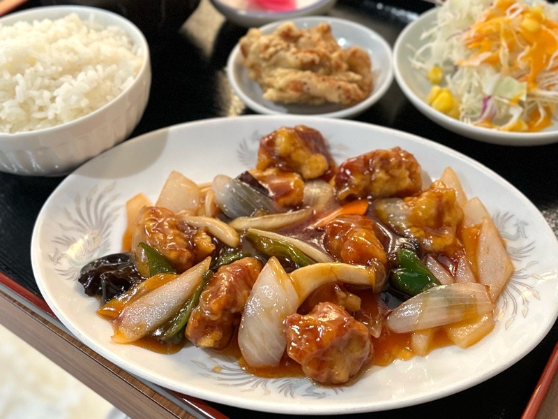 犬山ランチ　台湾料理安福　メニュー　ランチセットの酢豚