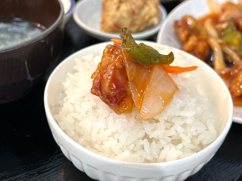 犬山ランチ　台湾料理安福　メニュー　ランチセットの酢豚