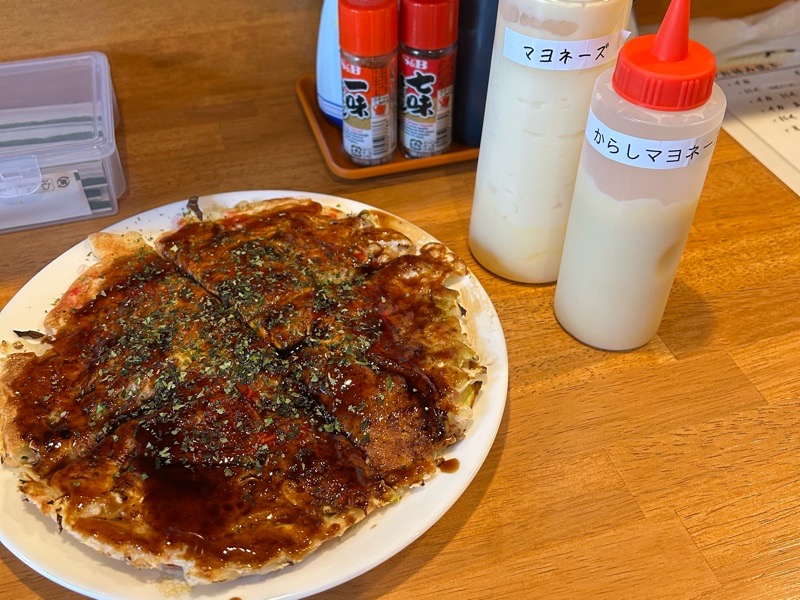 犬山ランチ　お好み焼きたんぽぽ　イカ玉
