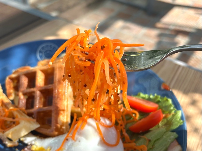 小牧カフェ マライカバザール レインボーカフェ ベーコンエッグワッフル